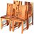Conjunto de 4 sillas de comedor fabricadas en madera de sheesham maciza de acabado natural Vida XL
