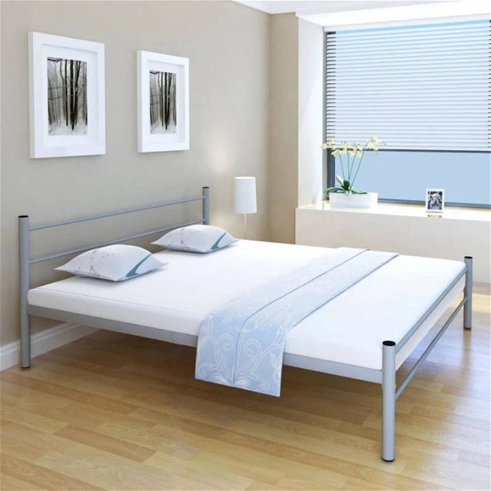 Estructura de cama de metal gris 180x200cm Vida XL