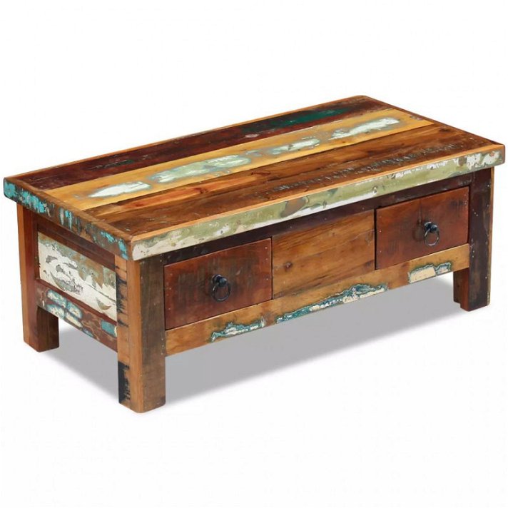 Tavolino in stile vintage in legno riciclato Vida XL