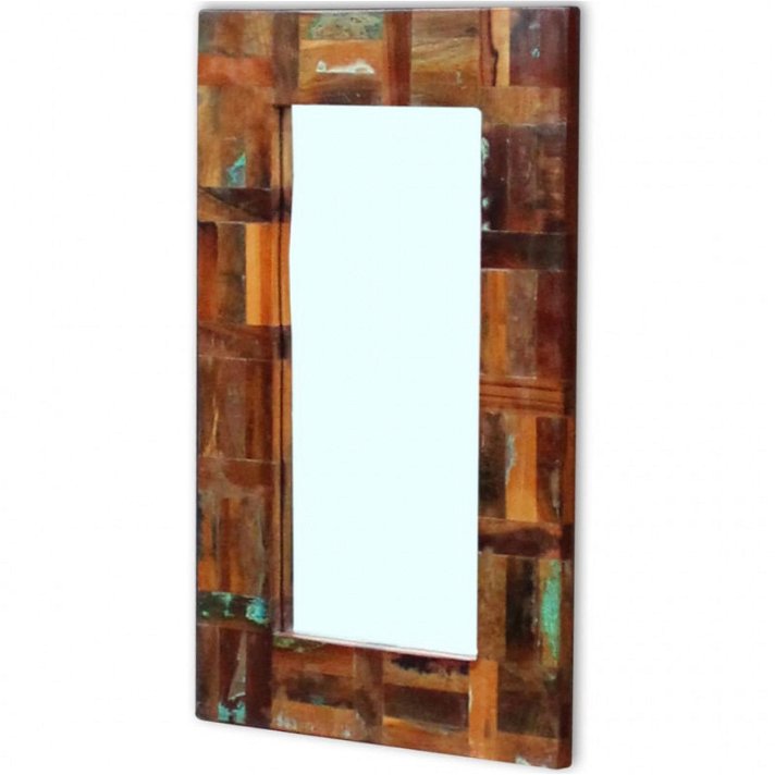 Espejo con marco de madera reciclada 50x80 cm marrón VidaXL
