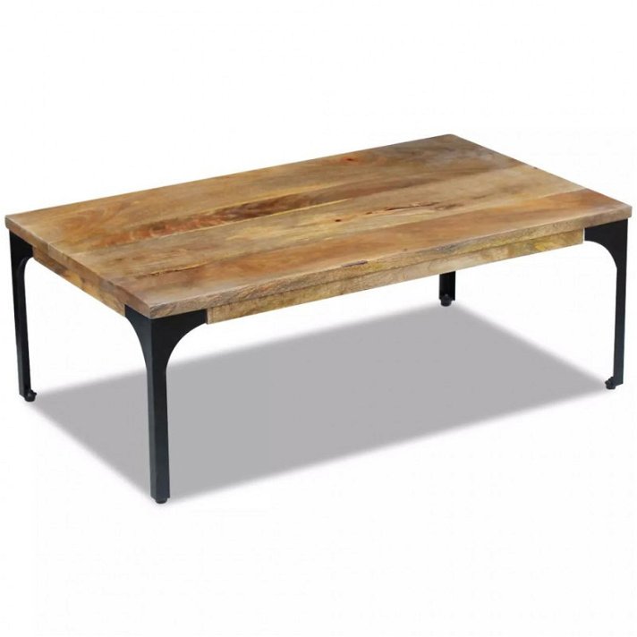 Mesa complementar de madeira de mangueira Vida XL