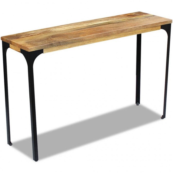 Tavolo consolle di legno di mango e acciaio VidaXL
