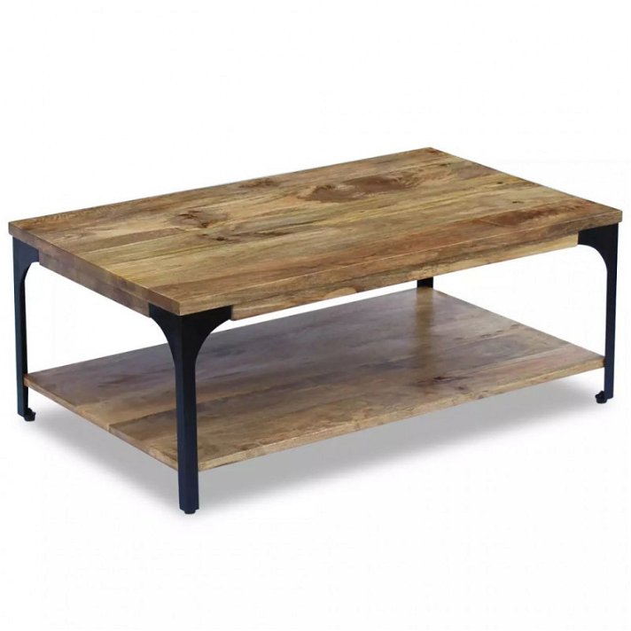 Mesa complementar de madeira de mangueira 38 cm Vida XL