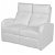 Canapé 2 places inclinable avec structure en bois LED et revêtement en similicuir blanc Vida XL