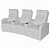Sofá de 3 plazas reclinable con LED estructura de madera y tapizado de cuero artificial blanco Vida XL