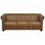 Sofá Chesterfield de 3 plazas marco de madera y cuero artificial color marrón Vida XL