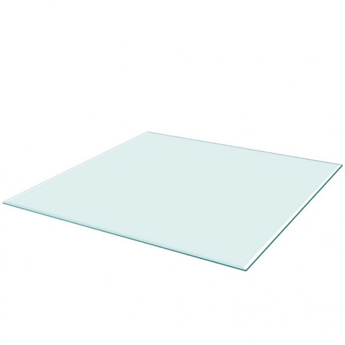 Piano da tavolo in vetro temperato di forma quadrata di 70 x 70 cm trasparente Vida XL