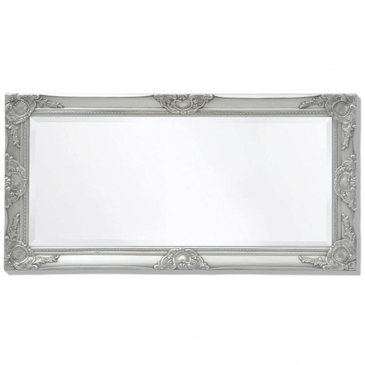 Espelho com moldura estilo barroco prateado-escuro Vida XL