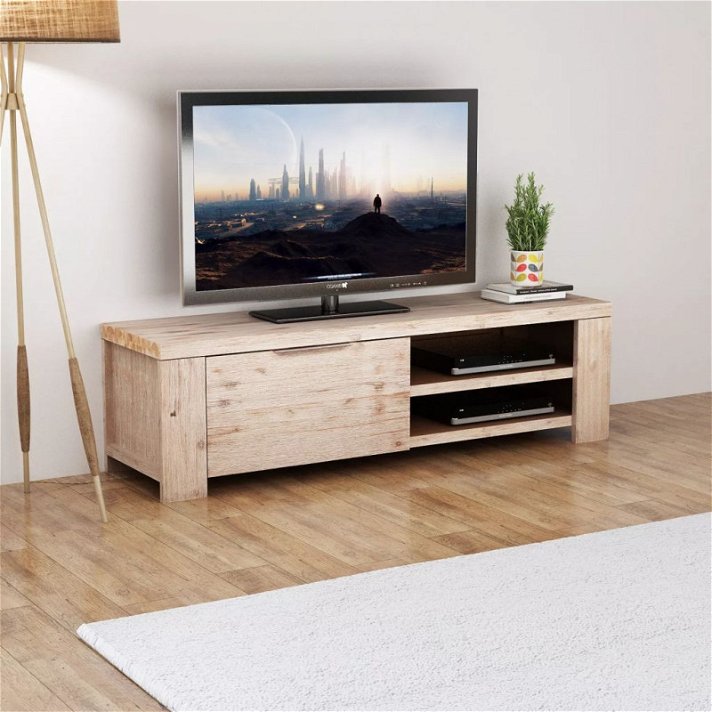 Mueble para TV madera maciza de acacia cepillada 140x38x40cm Vida XL