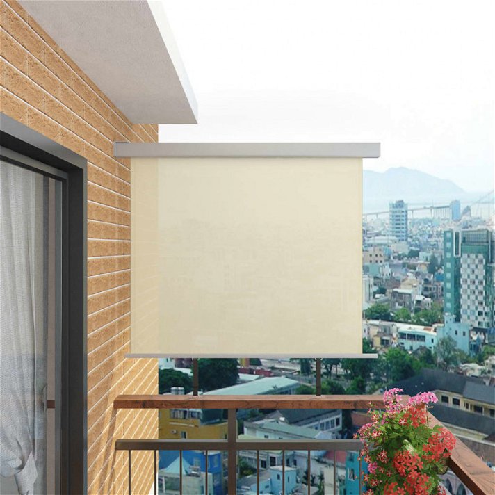 Toldo lateral de balcón multifuncional 150x200 cm crema Vida XL