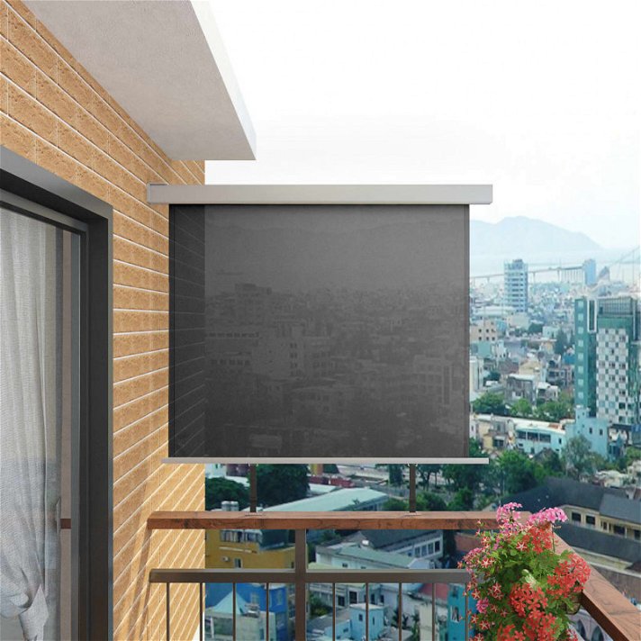 Toldo lateral de balcón multifuncional 150x200 cm gris Vida XL