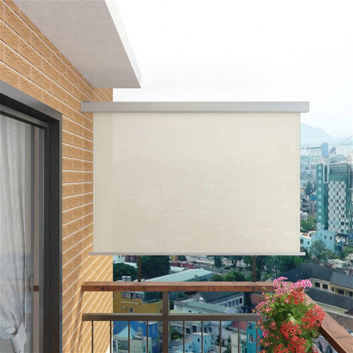 Toldo lateral de balcón multifuncional 180x200 cm crema Vida XL