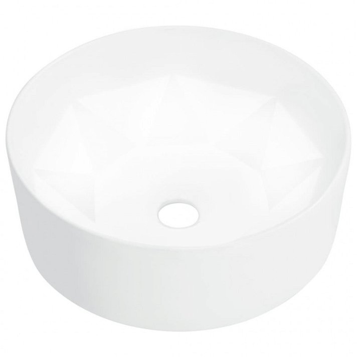Lavabo redondo de cerámica blanco Vida XL