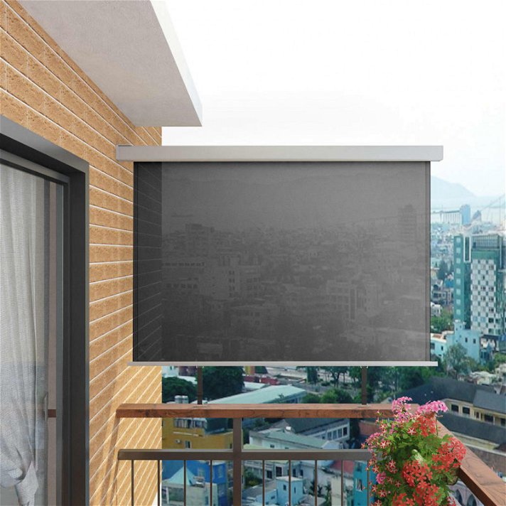 Toldo lateral de balcón multifuncional 180x200 cm gris Vida XL