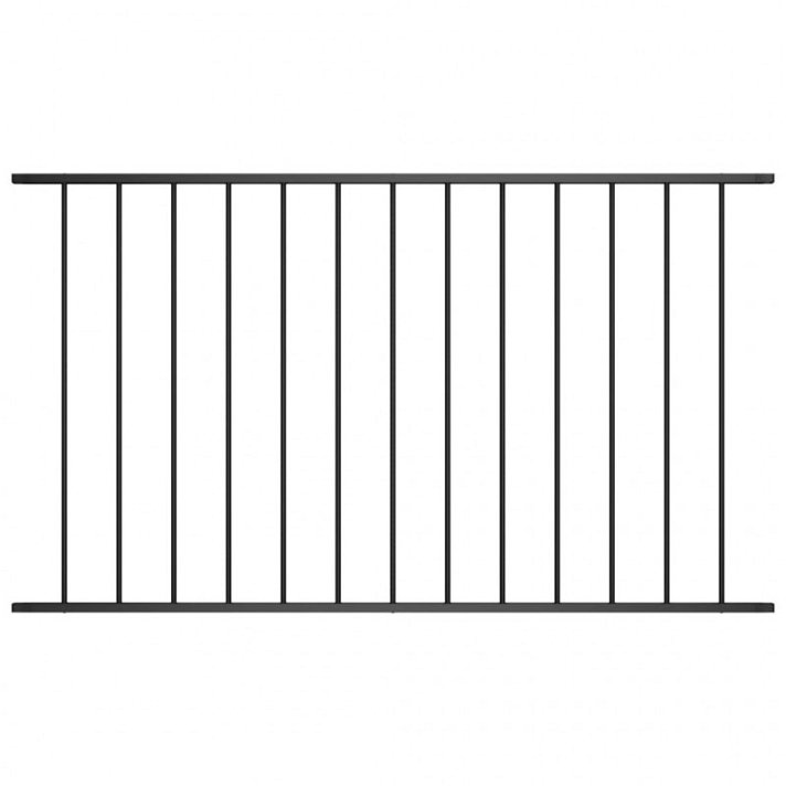 Panel de valla 1.7x0.75m sin postes fabricado en acero con recubrimiento en polvo negro Vida XL
