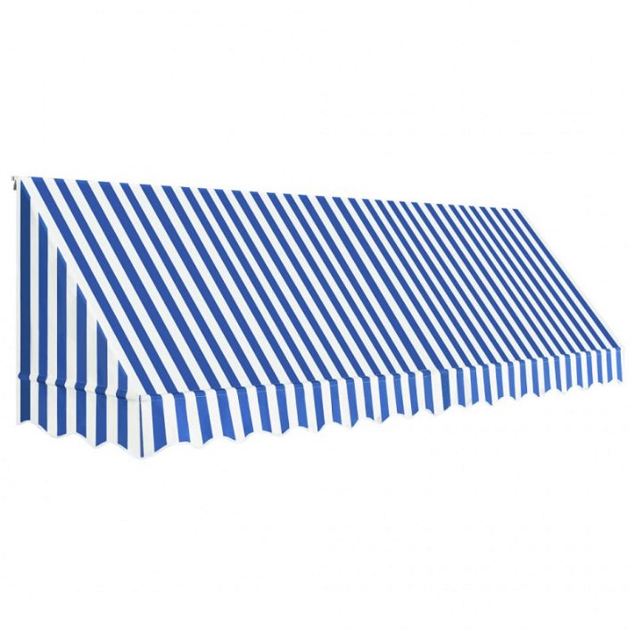 Tenda da sole per bar 400x120 cm blu e bianco Vida XL