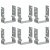 Pack de 6 unidades de anclajes de valla hechas en acero galvanizado de color plateado 12x15x6 cm Vida XL