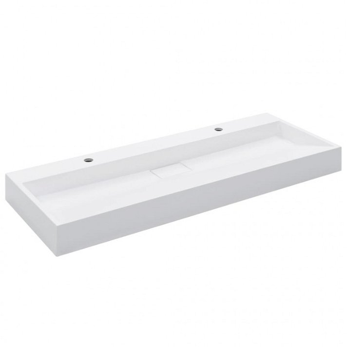 Lavabo rectangular doble 120 cm blanco Vida XL