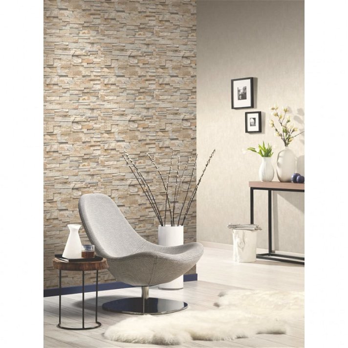 Pack de rollos de papel para paredes con diseño de ladrillos color marrón y gris Vida XL