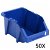 Pack de contenedores para almacenaje apilables 20x30x13 cm azul VidaXL