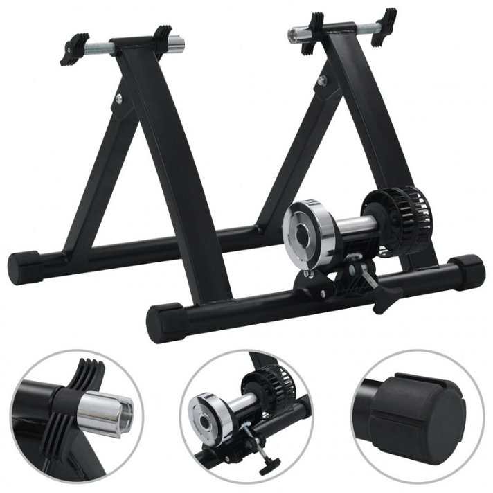 Rodillo de entrenamiento para bicicletas con ruedas de 66 a 71 cm o 26" a 28" y 700 C color negro Vida XL
