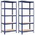 Pack de estanterías de acero galvanizado y MDF de 80x180x40 cm azul y madera Vida XL