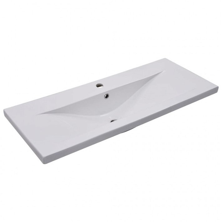 Lavabo rectangular 101 cm blanco Vida XL