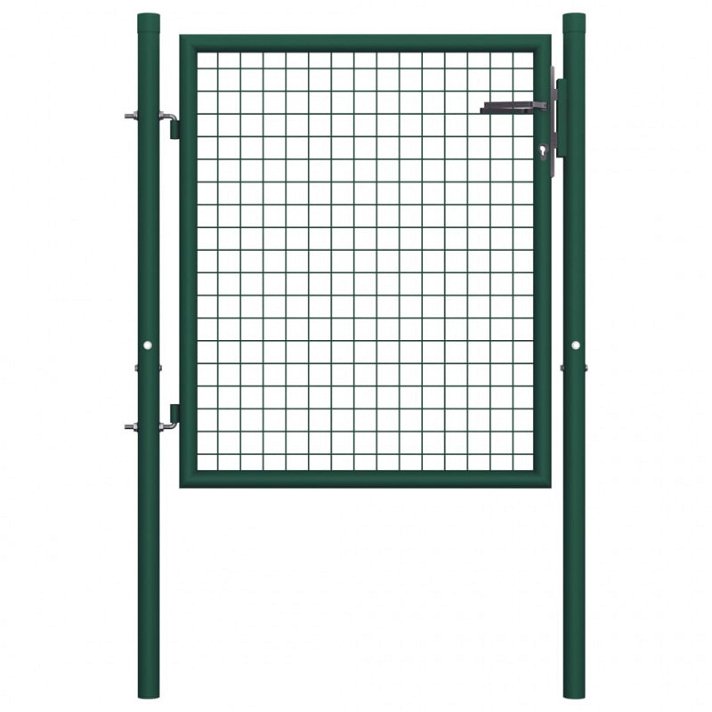 Puerta valla fabricada en acero con revestimiento en polvo de color verde y de 100x75 cm Vida XL