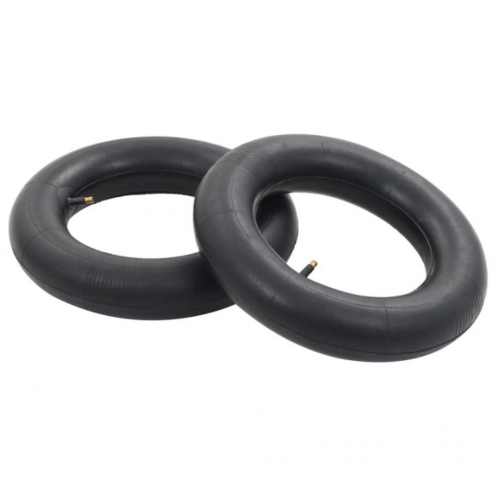 Conjunto de cámaras internas de goma para neumáticos con válvula metálica color negro Vida XL