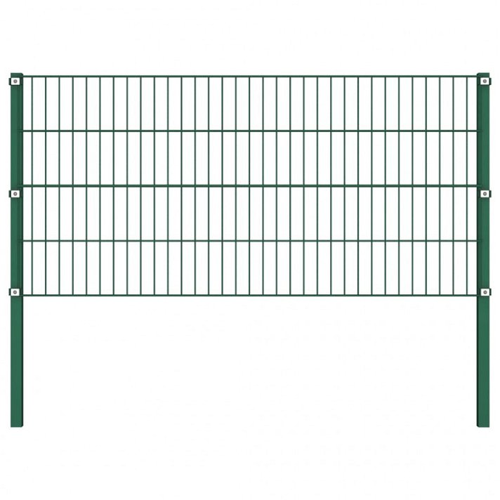 Panel de valla con postes 130cm verde Vida XL
