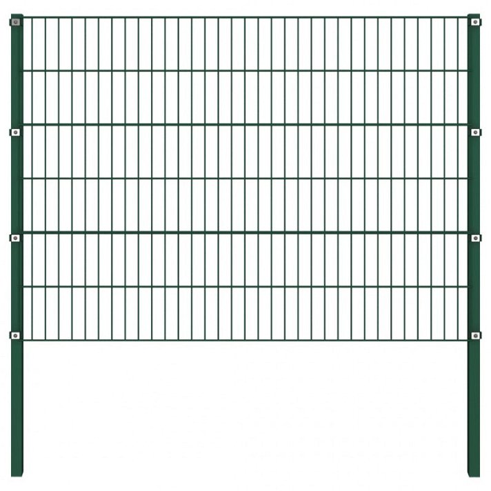 Panel de valla con postes verde 170 cm VidaXL
