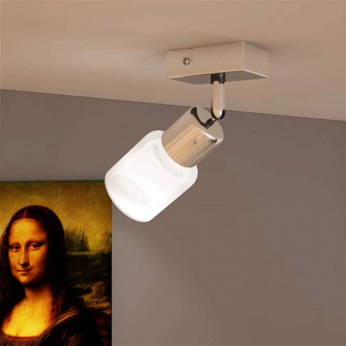 Lampada da soffitto LED con un faretto di vetro integrato e luce bianca calda 3 W Vida XL