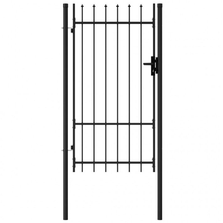Cancela de valla con puntas fabricada en acero de color negro y de 100x175 cm Vida XL