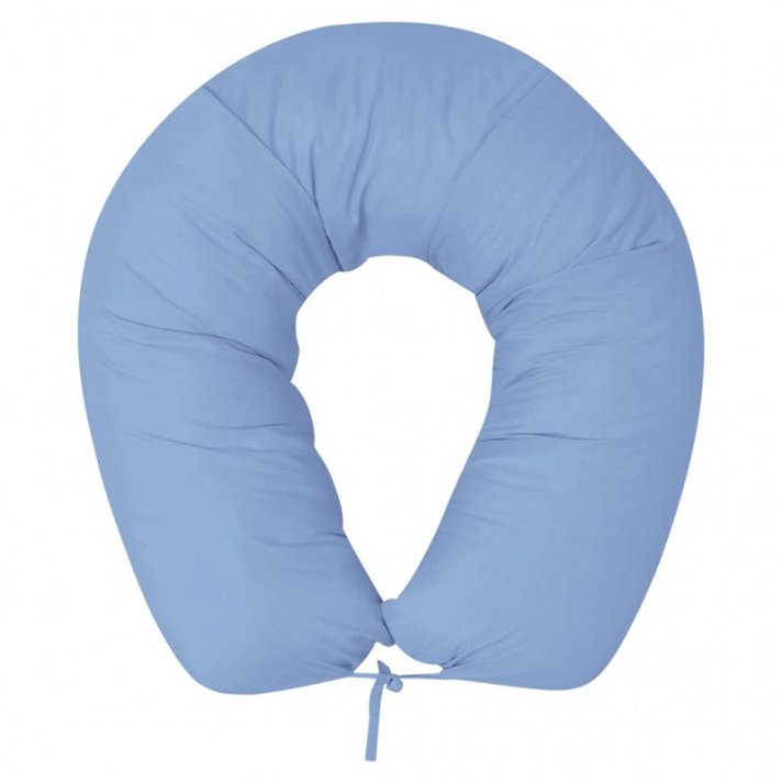 Funda de almohada para embarazada en forma de V con un acabado en color azul Vida XL