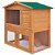 Casa para conejos en madera y malla de hierro con acabado en marrón y verde Vida XL
