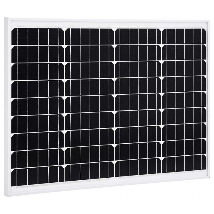 Panel solar monocristalino aluminio y vidrio de seguridad 50 W Vida XL