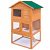 Casa de animais de 3 andares de madeira e ferro com acabamento castanho e verde Vida XL