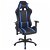 Silla de escritorio reclinable con ruedas tapizada lisa en cuero artificial azul y negro Racing Vida XL