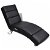 Tumbona de masaje reclinable de cuero negro VidaXL