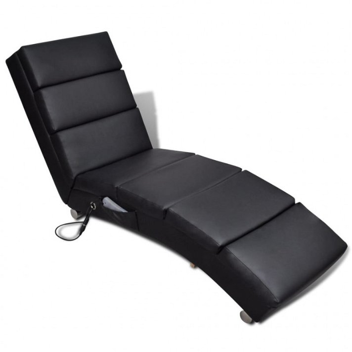 Canapé de massage inclinable en cuir noir VidaXL