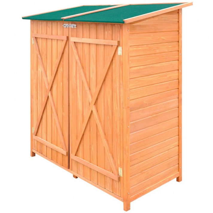 Cobertizo de exterior de madera para el almacenamiento de herramientas de jardín Vida XL