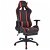Cadeira de secretária reclinável com apoio para os pés e rodízios estofados em couro vermelho liso e preto Racing Vida XL