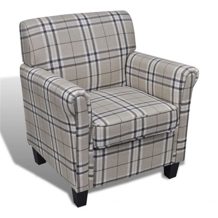 Poltrona sofá com assento acolchoado de tecido creme Vida XL