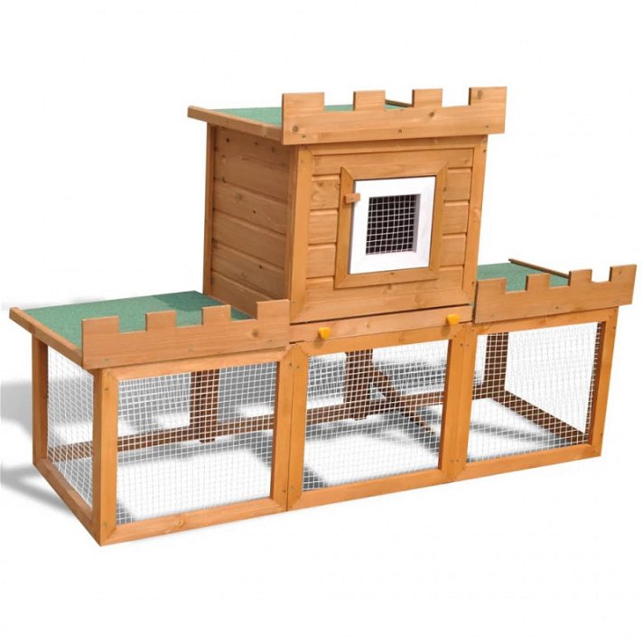 Casa para animales hecha en madera y hierro con acabado en marrón y verde Vida XL