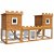 Casa de animais dupla de madeira e ferro com acabamento castanho e verde Vida XL