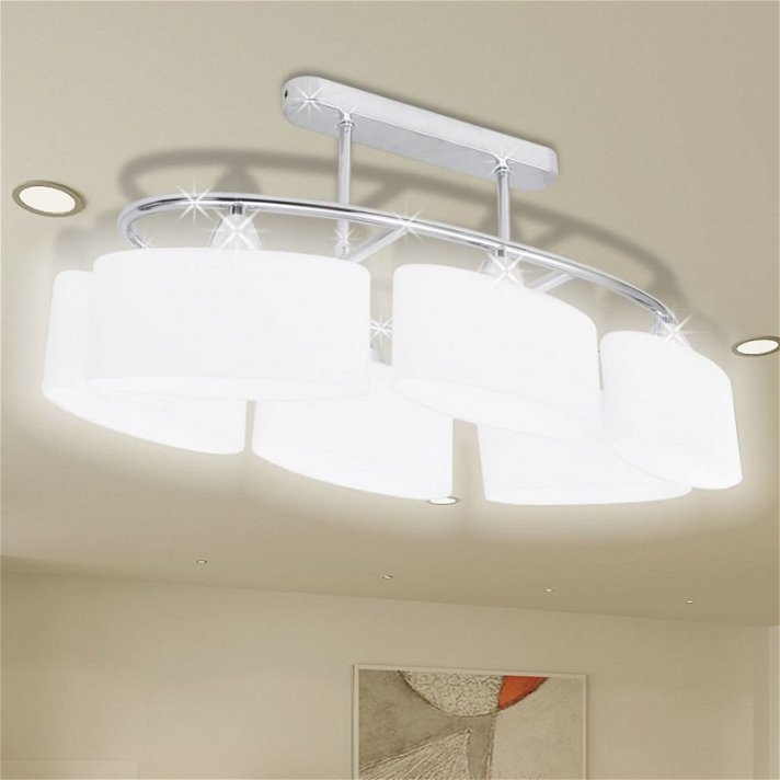 Lámpara de techo con seis focos elipsoidales de vidrio Vida XL