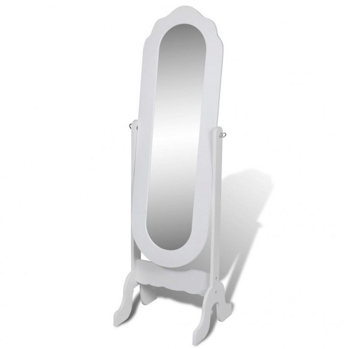 Espejo de pie ovalado regulable 46x164 cm blanco VidaXL