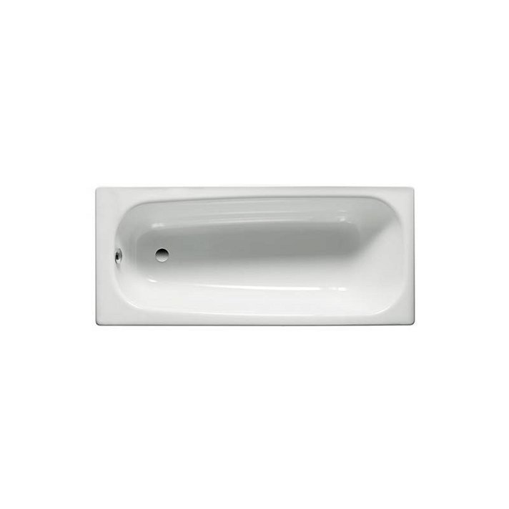 Bañera con forma rectangular de 160 cm fabricada en acero de color blanco Contesa Roca