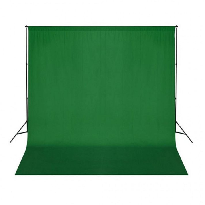 Fundo de estúdio fotográfico de algodão de 300 cm de cor verde Vida XL