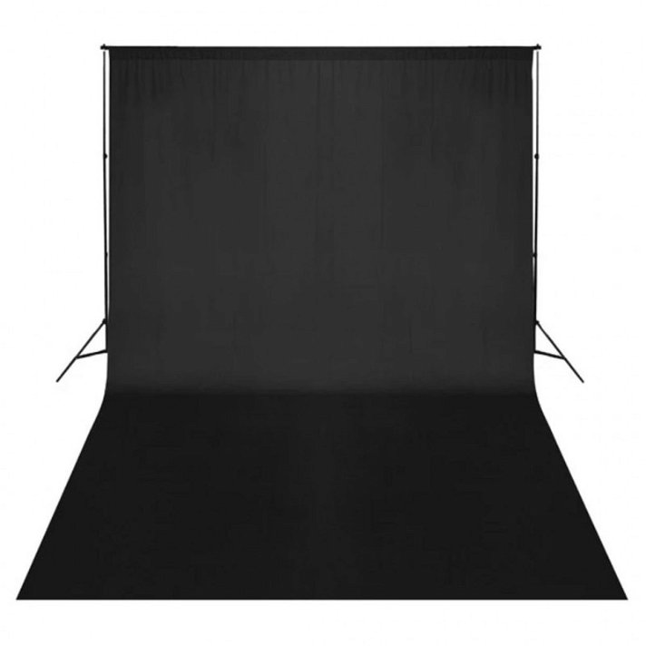 Telón de fondo para estudio de fotografía de algodón negro 300x500 cm de Vida XL